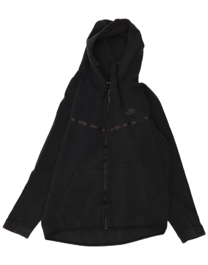 Maglione con cappuccio e zip da uomo NIKE grande in cotone nero