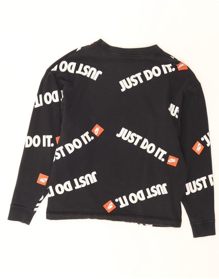 Felpa grafica con cappuccio Nike da uomo, piccola, in cotone nero