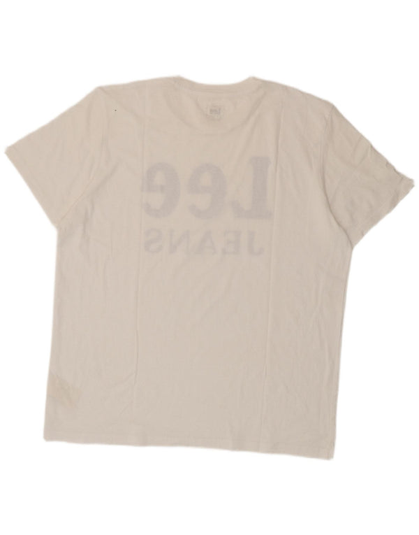 T-shirt grafica da uomo con vestibilità regolare Lee XL in cotone bianco