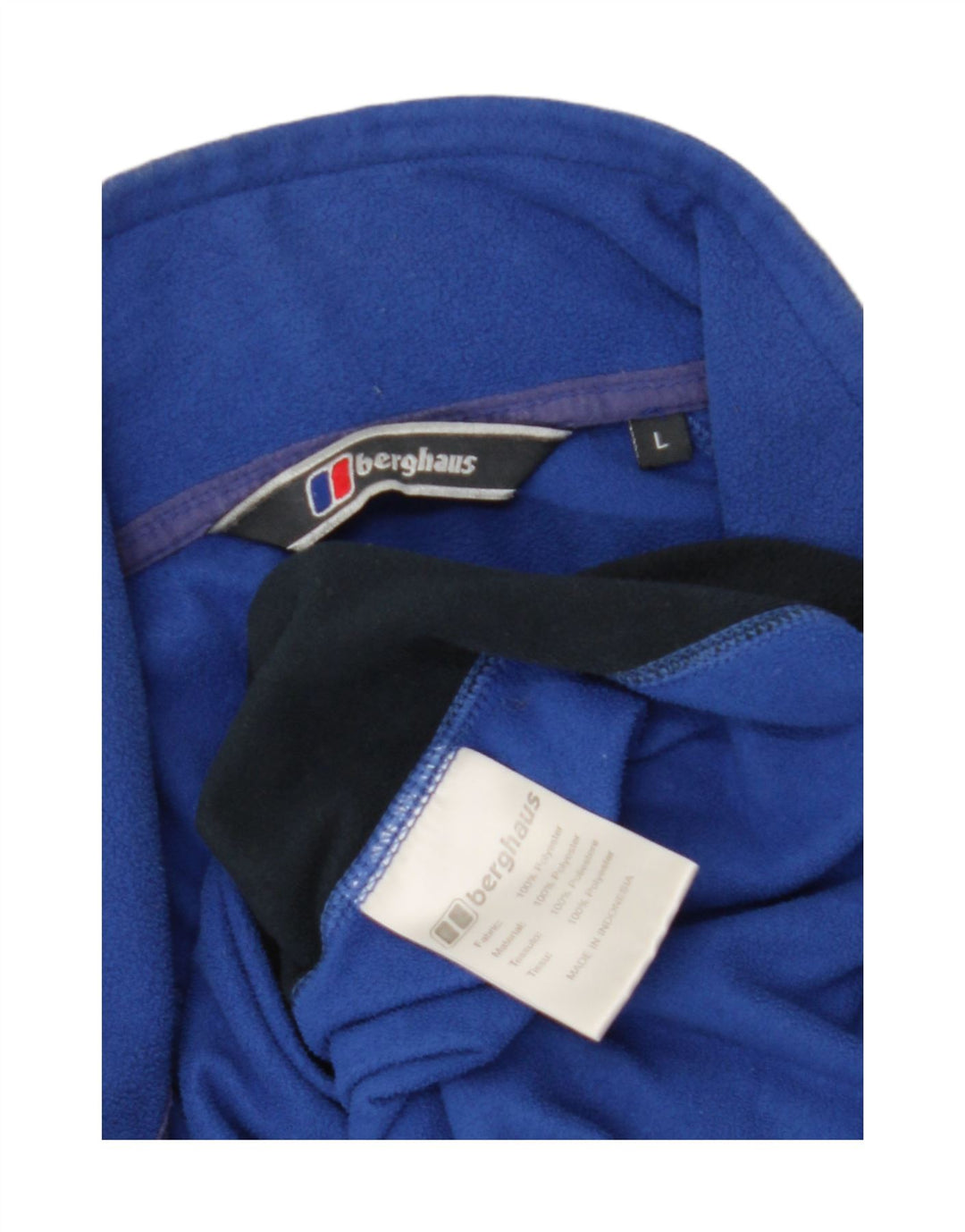 Maglione in pile da uomo Berghaus con zip e collo, grande, in poliestere color block blu