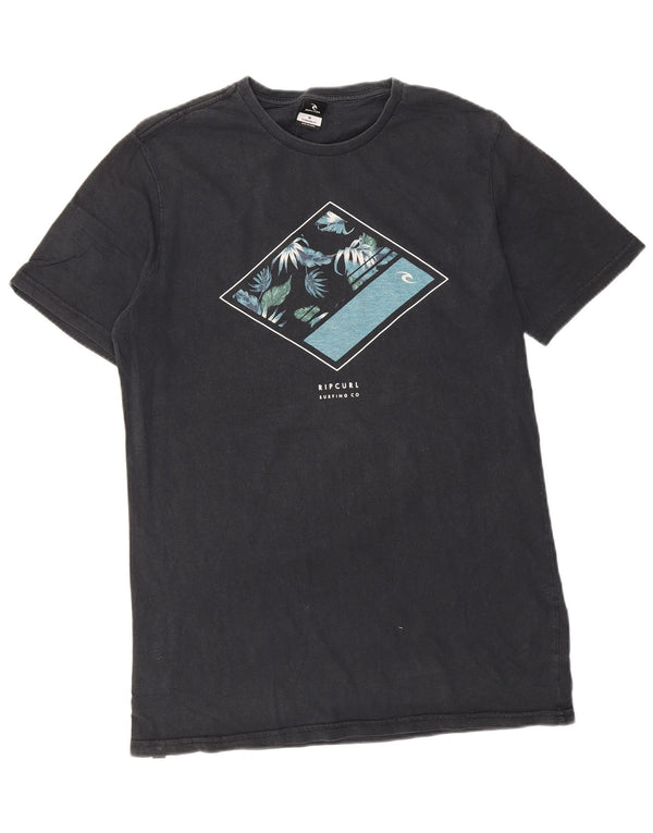 T-shirt grafica da uomo con vestibilità standard Rip Curl, in cotone medio blu navy