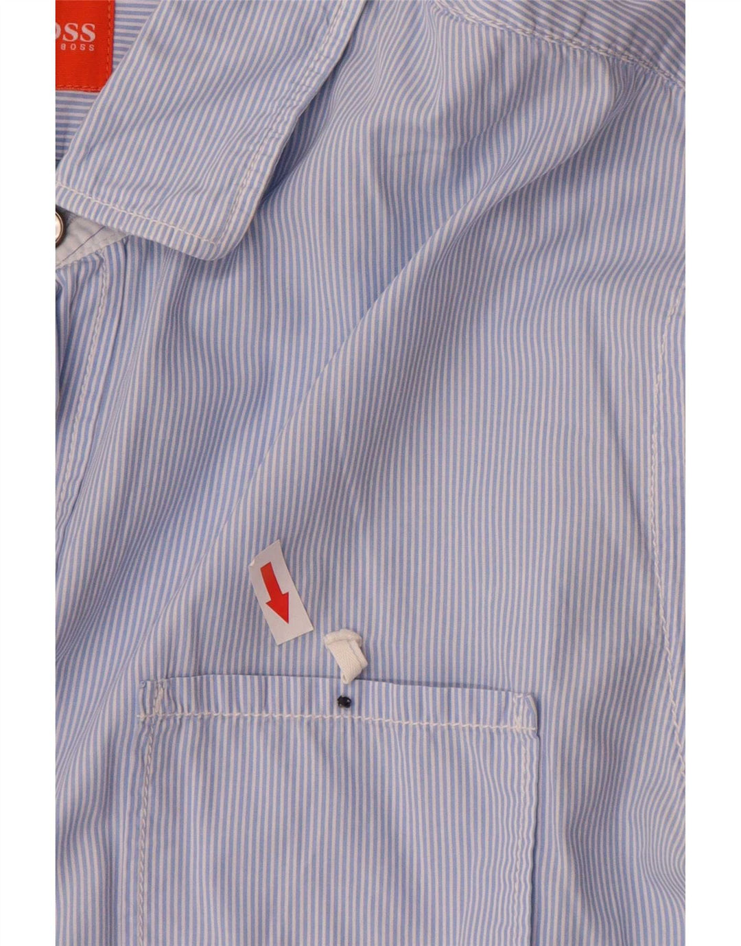 Camicia da uomo Hugo Boss Large in cotone gessato blu
