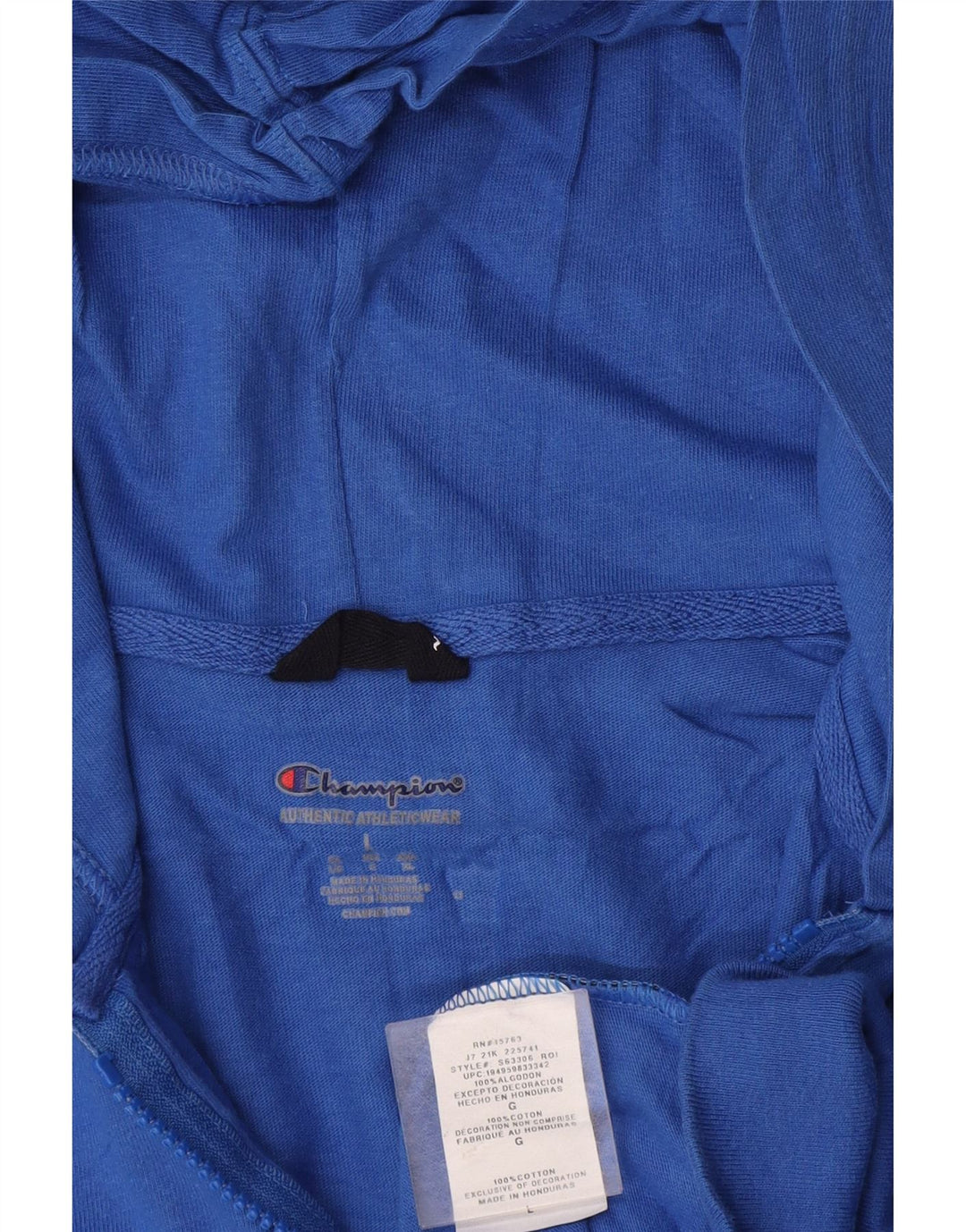Maglione con cappuccio e zip da uomo Champion grande in cotone blu