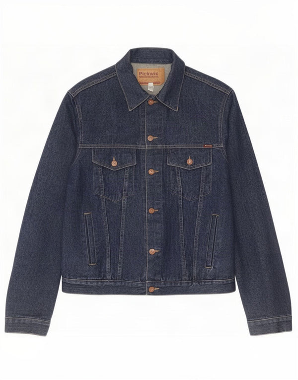 Pickwick Mens Denim Jacket UK 42 XL Navy Blue Cotton