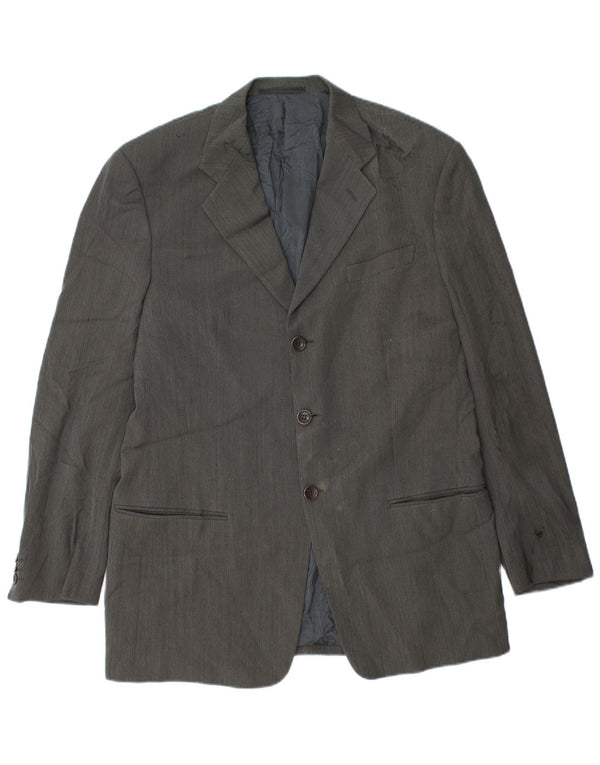 Giacca Blazer da Uomo a 3 Bottoni Armani Collezioni IT 50 Lana Grigio Medio