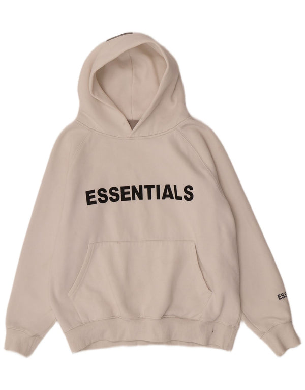 Felpa con cappuccio da donna Essentials con vestibilità comoda e grafica UK 10 piccola bianca