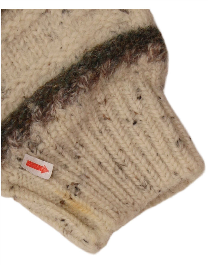 SERGIO TACCHINI Maglione maglione girocollo da donna UK 16 Grandi righe beige