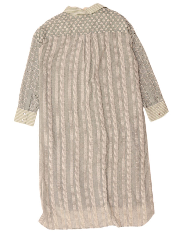 Abito chemisier oversize da donna Zara UK 14 Cotone floreale verde medio