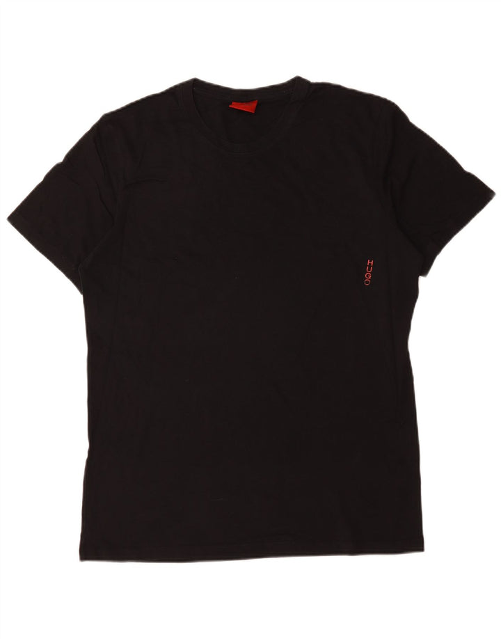 T-shirt da uomo Hugo Boss Top grande in cotone nero