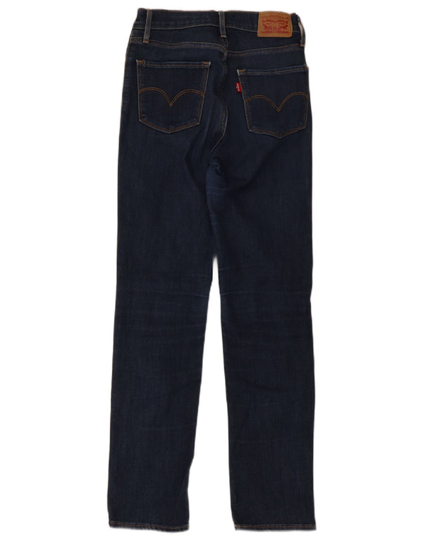 Jeans dritti a vita alta Levi's 724 da donna W24 L28 cotone blu navy