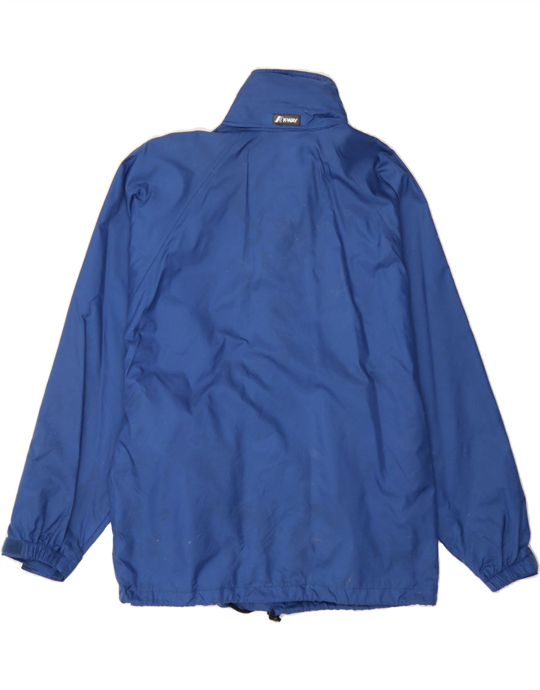 K-WAY Mens Hooded Rain Jacket UK 36 Small Blue Polyamide Vintage K-Way and Second-Hand K-Way from Messina Hembry 