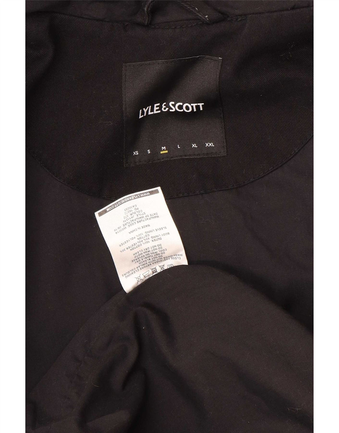 Bomber con cappuccio da uomo Lyle & Scott UK 38 cotone nero medio