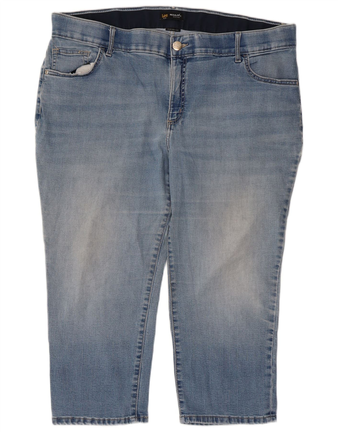 Pantaloncini in denim Bermuda vestibilità regolare da donna a vita media LEE W40 2XL cotone blu