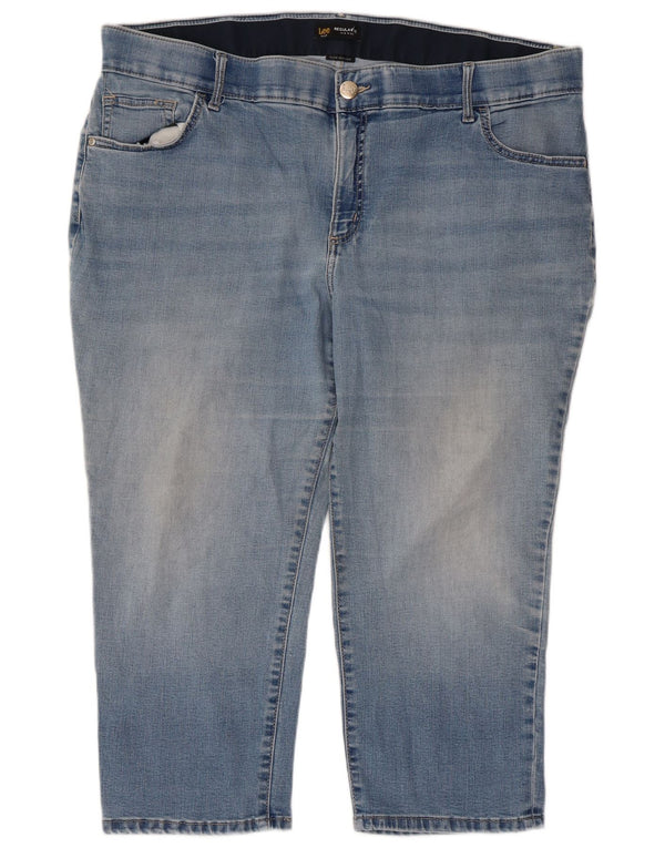 Pantaloncini in denim Bermuda vestibilità regolare da donna a vita media LEE W40 2XL cotone blu