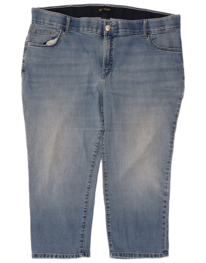 Pantaloncini in denim Bermuda vestibilità regolare da donna a vita media LEE W40 2XL cotone blu