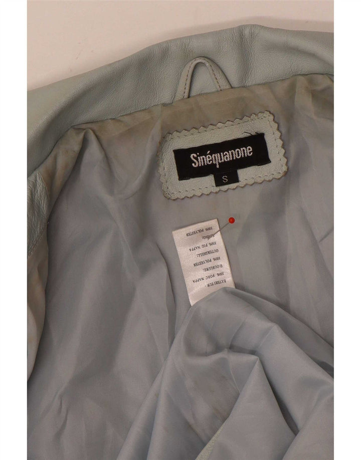 Giacca utilitaria in pelle oversize da donna Sinequanone UK 10 piccola grigia