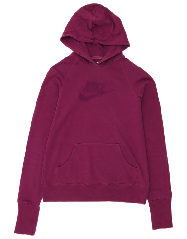 Felpa con cappuccio grafica da donna Nike UK 18 XL cotone viola