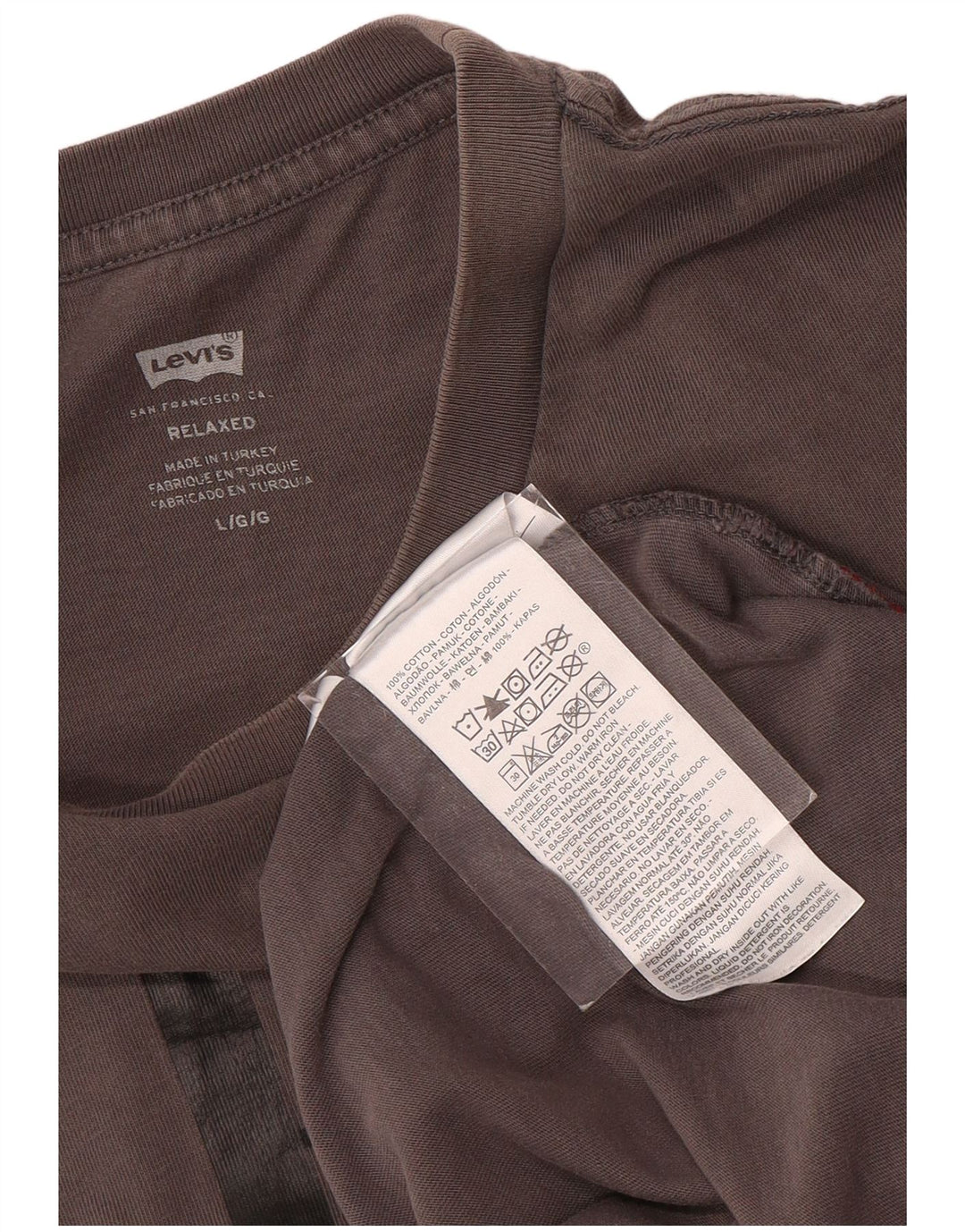 T-shirt grafica rilassata da uomo Levi's Top grande in cotone grigio