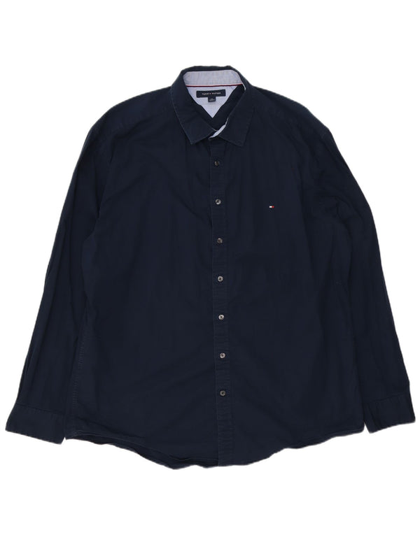 Camicia da uomo Tommy Hilfiger 2XL cotone blu navy