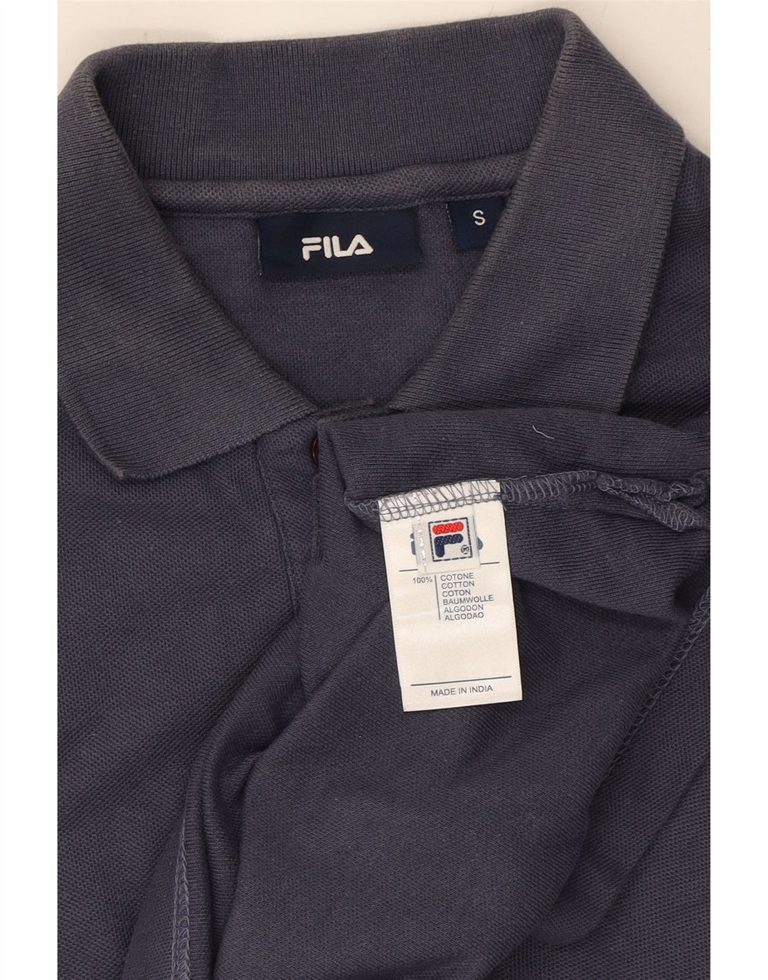 FILA Mens Polo Shirt Small Navy Blue Cotton Vintage Fila and Second-Hand Fila from Messina Hembry 