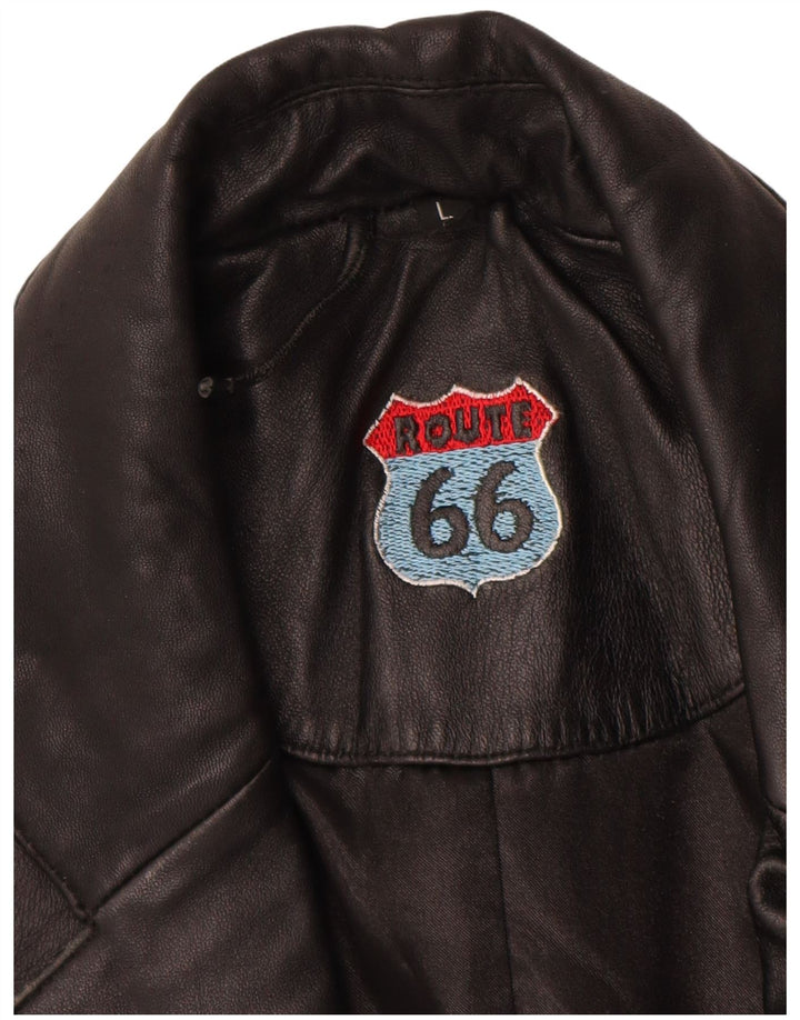 Giacca in pelle da uomo Route 66 UK 40 grande in pelle nera