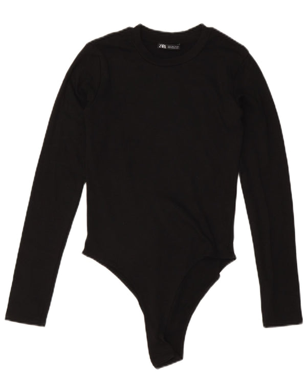 Body a maniche lunghe da donna ZARA UK 14 grande nero