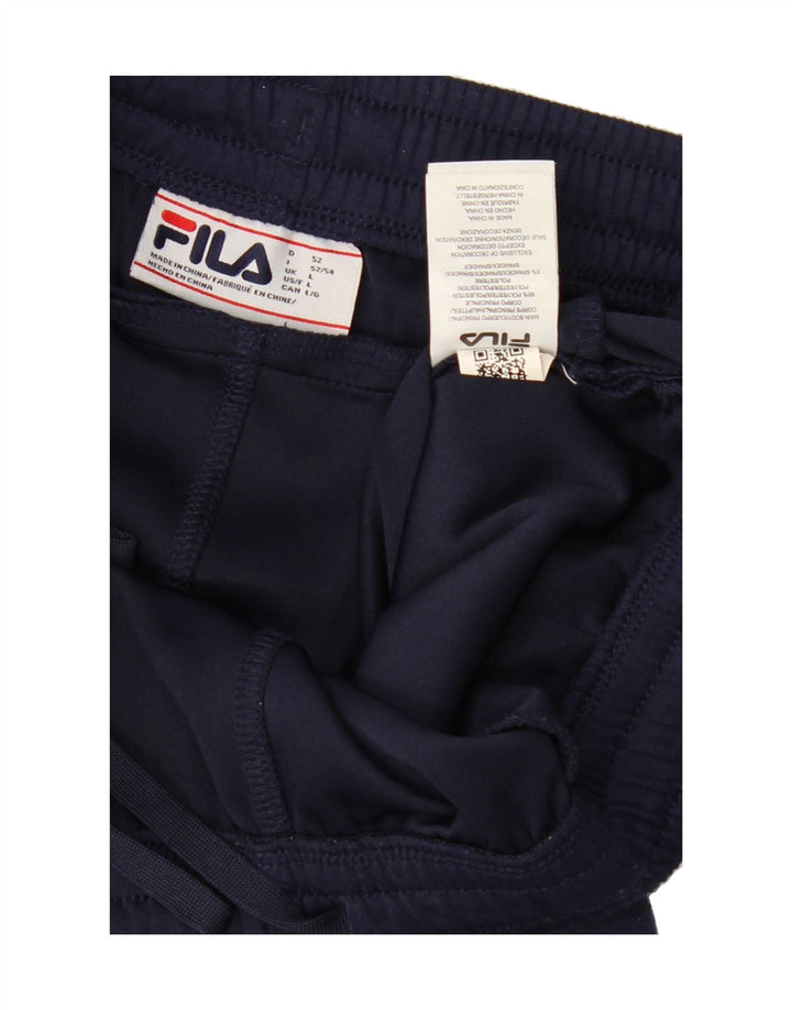 FILA Mens Tracksuit Trousers Joggers Large Navy Blue Polyester Vintage Fila and Second-Hand Fila from Messina Hembry 