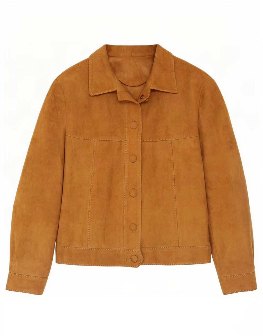 Giacca vintage in pelle scamosciata da donna UK 14 Marrone medio