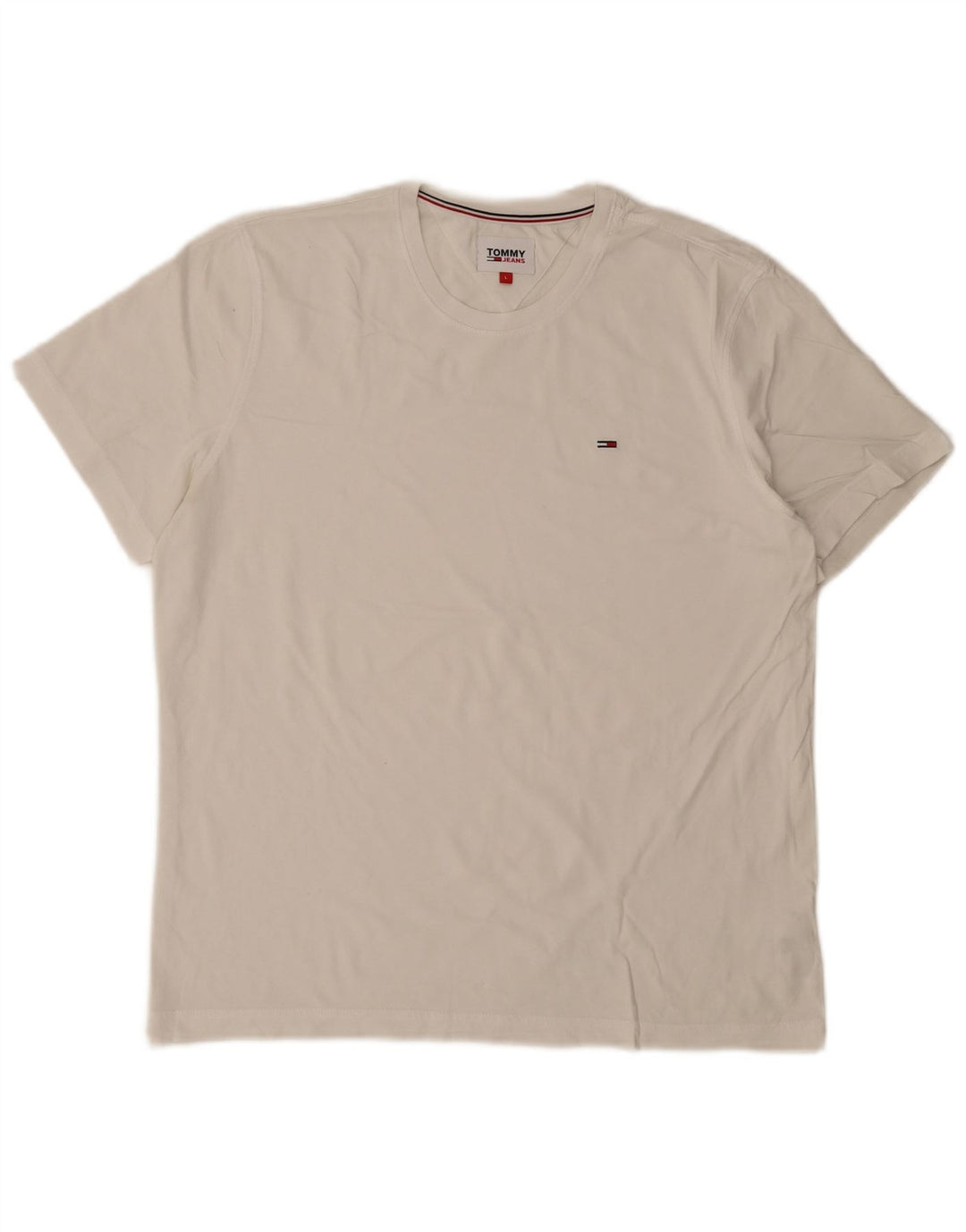 TOMMY HILFIGER T-shirt da uomo Top Large in cotone bianco