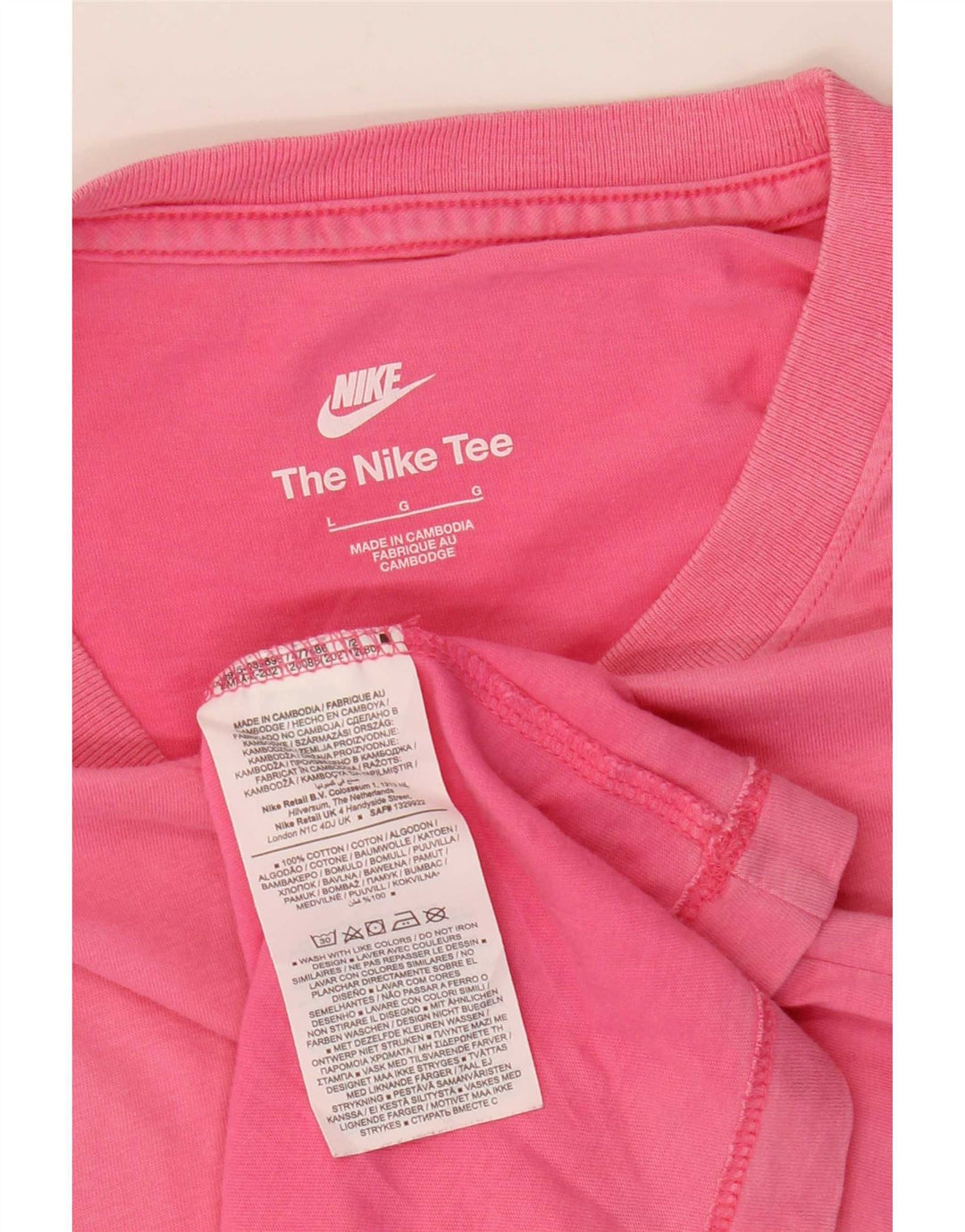 T-shirt da uomo Nike Top Large in cotone rosa