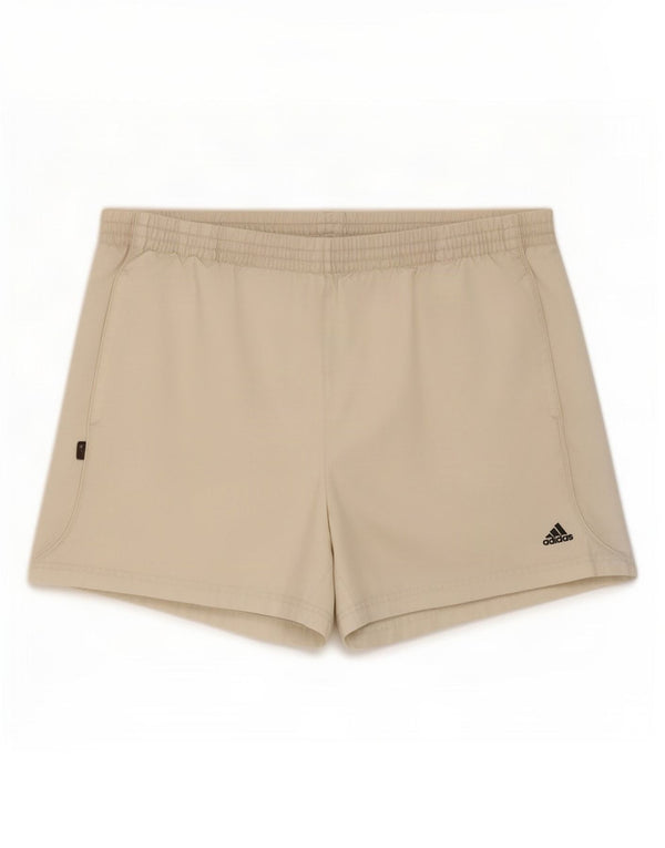Pantaloncini sportivi da uomo Adidas XL in poliestere bianco sporco