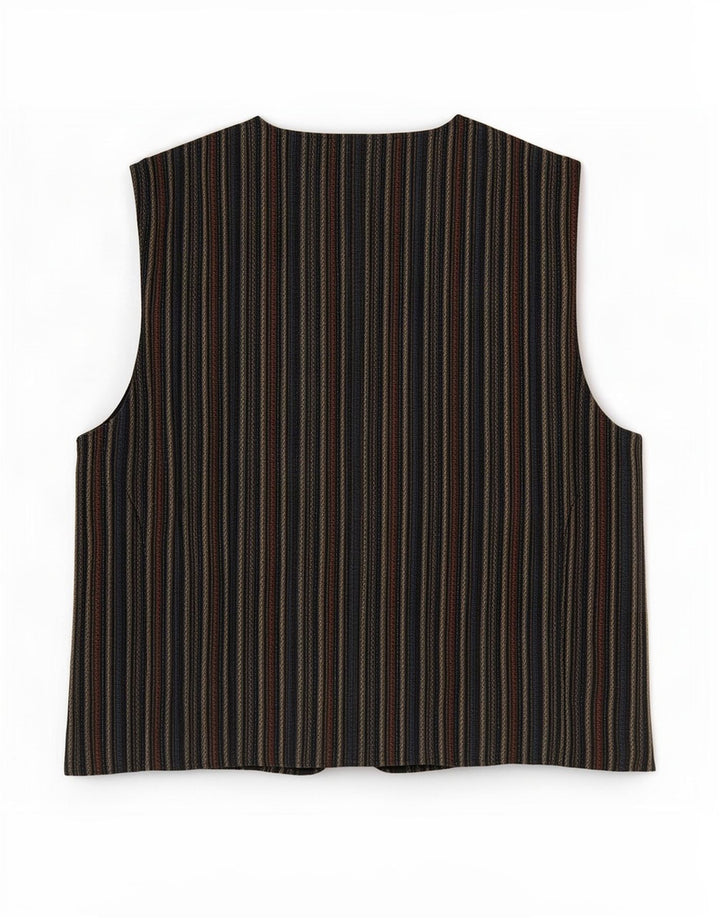 Gilet da uomo Cartouche grande poliestere a righe beige