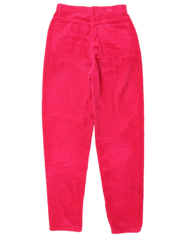 Pantaloni da donna in velluto a coste affusolati Benetton IT 40 Small W26 L30 Cotone rosa