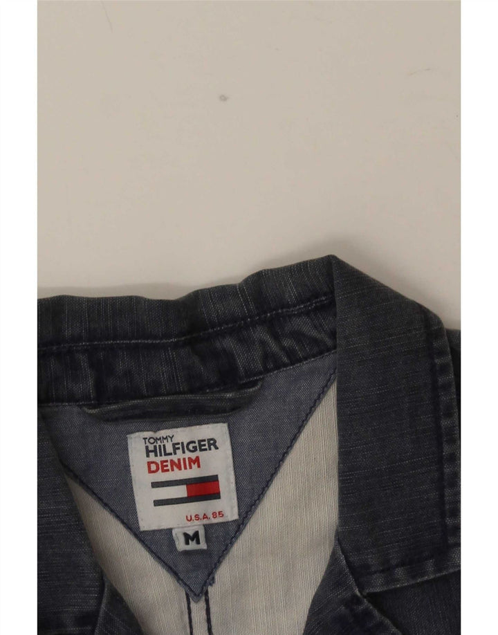 Giacca blazer in denim a 3 bottoni da donna Tommy Hilfiger UK 12 medio blu navy