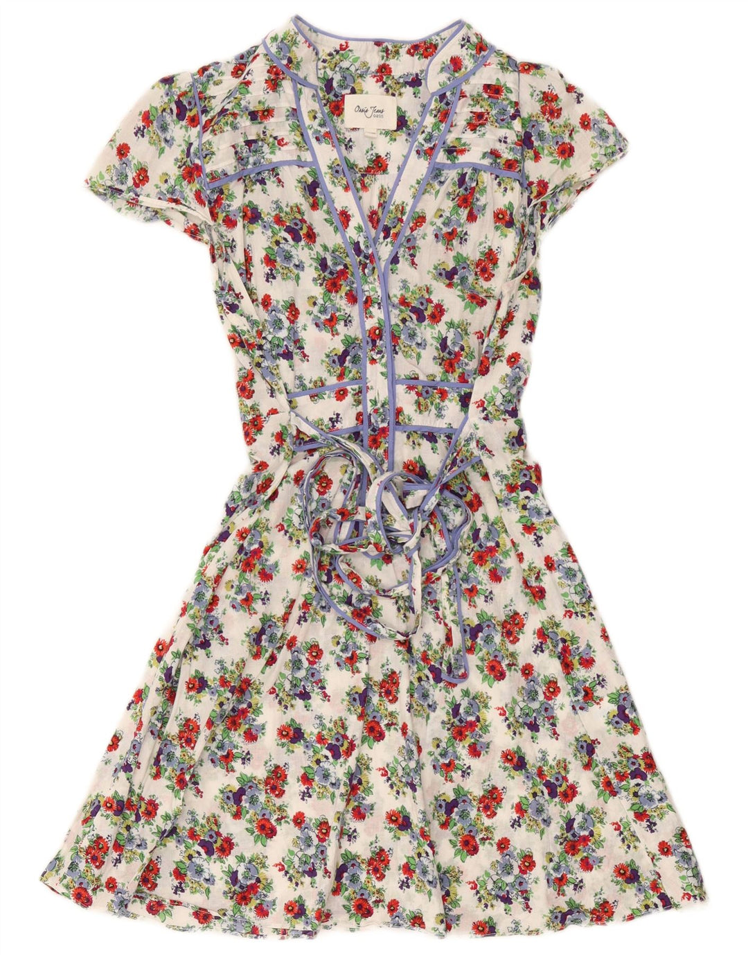 Abito a trapezio da donna Oasis UK 12 medio bianco floreale