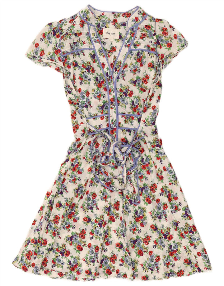 Abito a trapezio da donna Oasis UK 12 medio bianco floreale