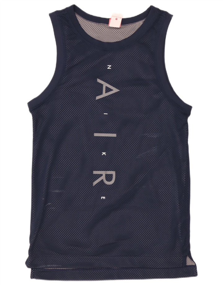 Canotta grafica da uomo NIKE piccola in poliestere blu navy