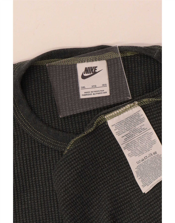 Top Nike da uomo a maniche lunghe 3XL in cotone grigio