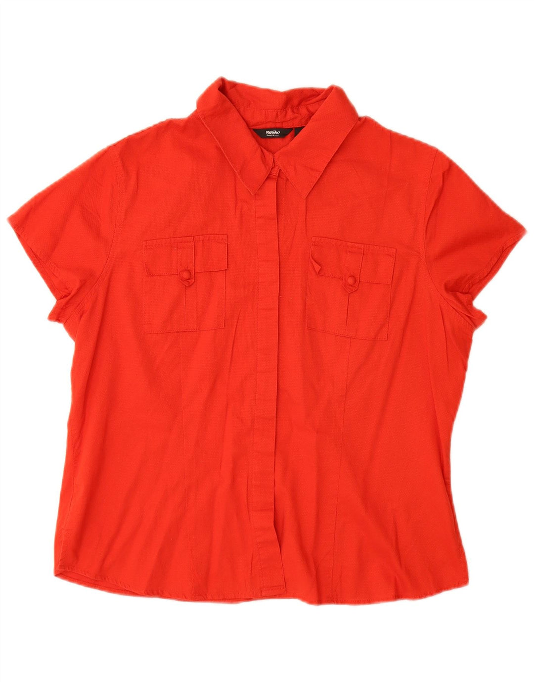 Mossimo Camicia a maniche corte da donna Camicetta UK 14 Large Rosso Cotone