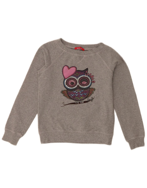 Felpa grafica per ragazze Liu Jo 11-12 anni in cotone grigio
