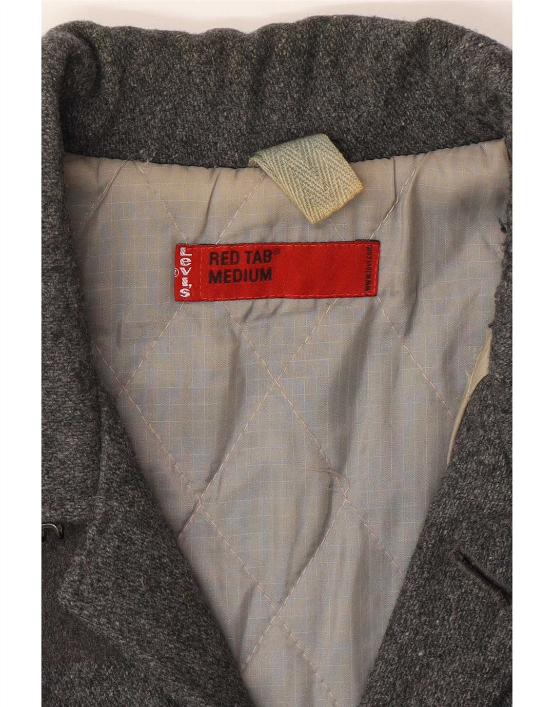 Cappotto giacca a vento a 3 bottoni da uomo Levi's UK 38 Lana grigio medio