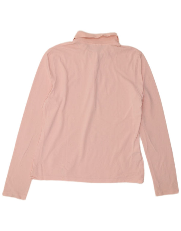 Polo LACOSTE da donna a maniche lunghe slim fit taglia 44 grande cotone rosa