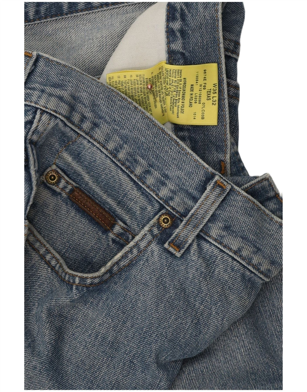Jeans dritti da uomo Wrangler Texas W35 L29 cotone blu