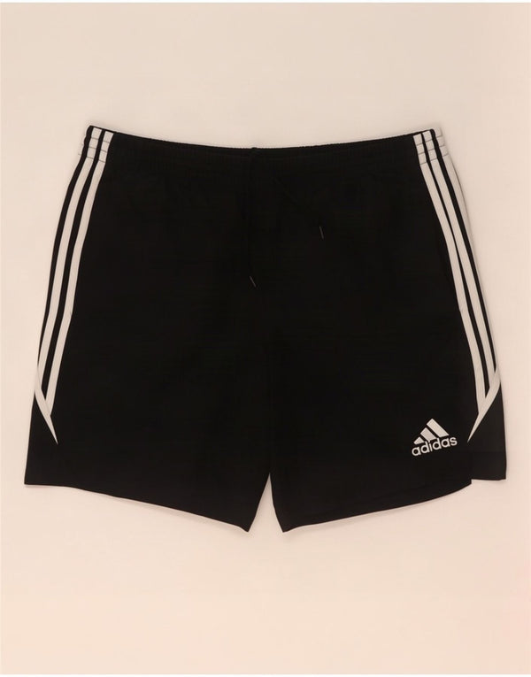 Pantaloncini sportivi Adidas da uomo grandi in poliestere color block nero