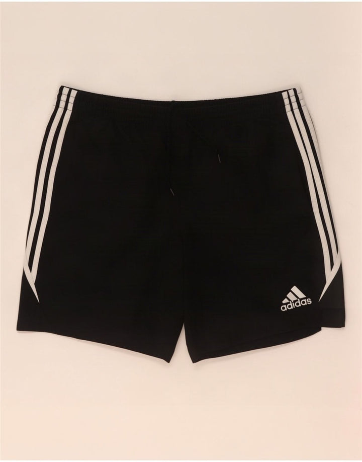 Pantaloncini sportivi Adidas da uomo grandi in poliestere color block nero