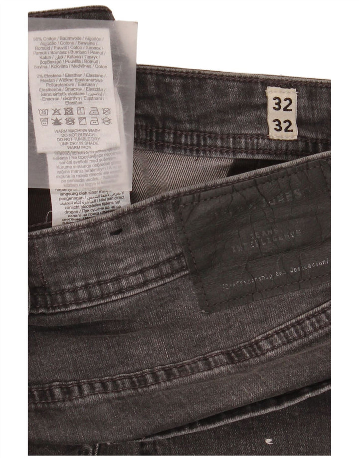 Jack & Jones Uomo GLENN Slim Jeans W32 L32 Cotone Grigio