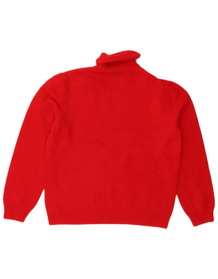 Maglione maglione corto da donna Benetton con collo alto UK 10 piccolo rosso
