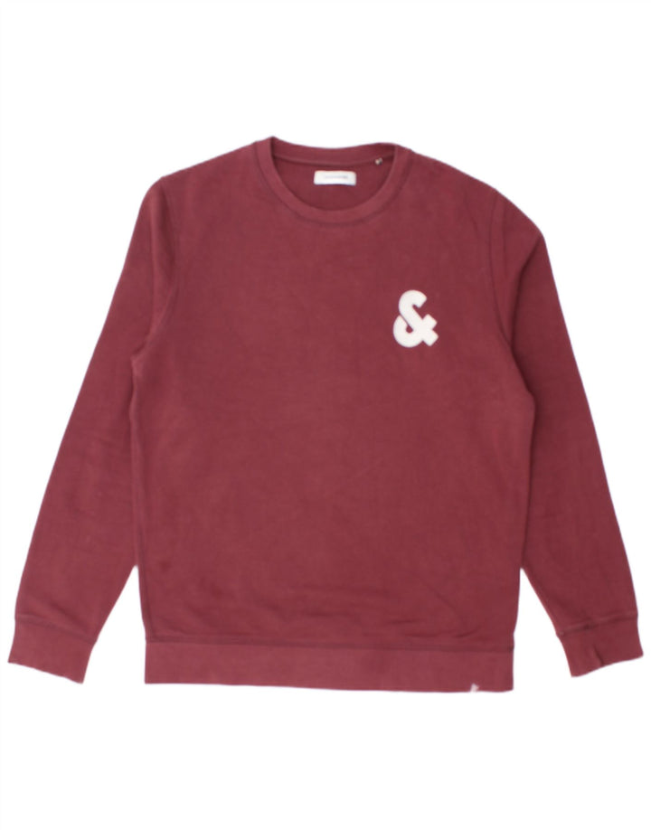 JACK & JONES Felpa con grafica da uomo in cotone bordeaux medio