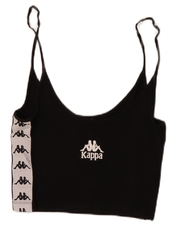 Canottiera corta grafica da donna Kappa UK 4 XS cotone color block nero