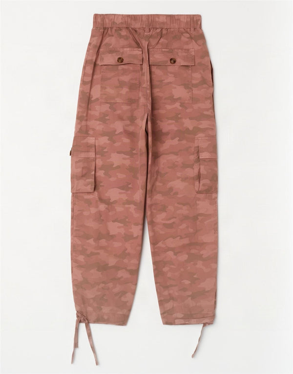 Pantaloni cargo corti Marks & Spencer da donna UK 6 XS W26 L23 rosa mimetico